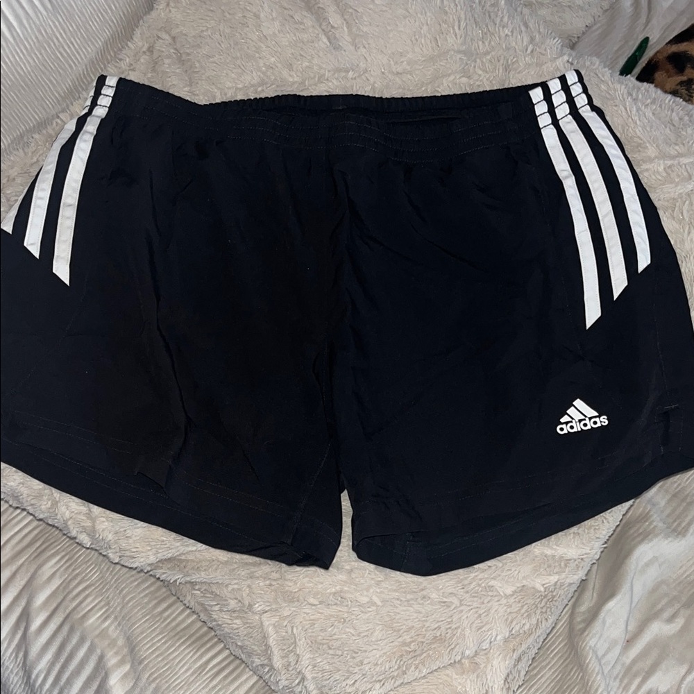 adidas Black Swim Shorts with White 3-Stripes